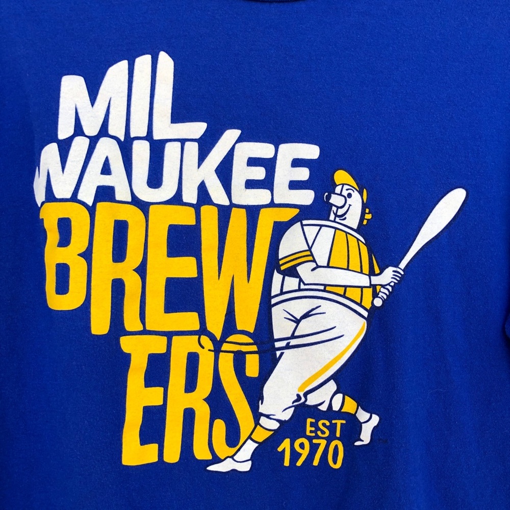 Milwaukee Brewers Blue Graphic L/S Tee M